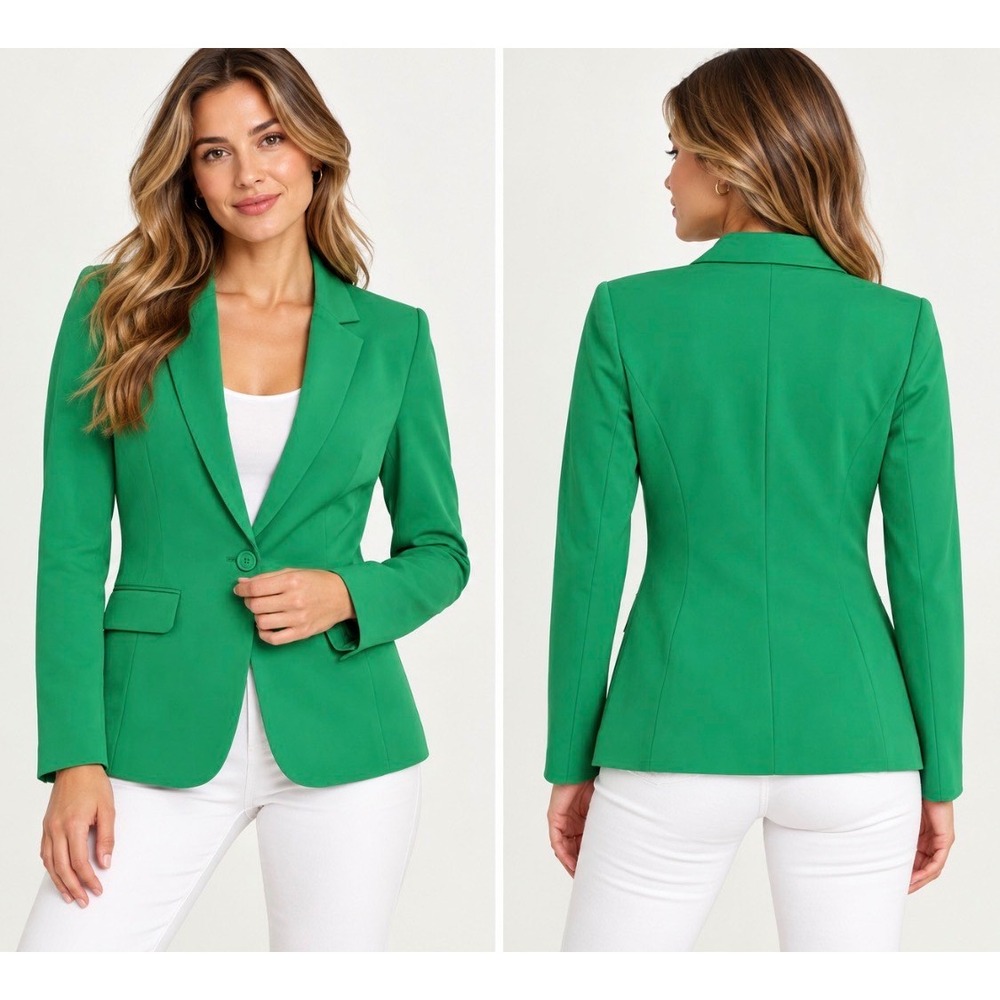 NWOT Bailey/44 Kelly Green Stretch Lined Blazer Medium Tailored One Button
